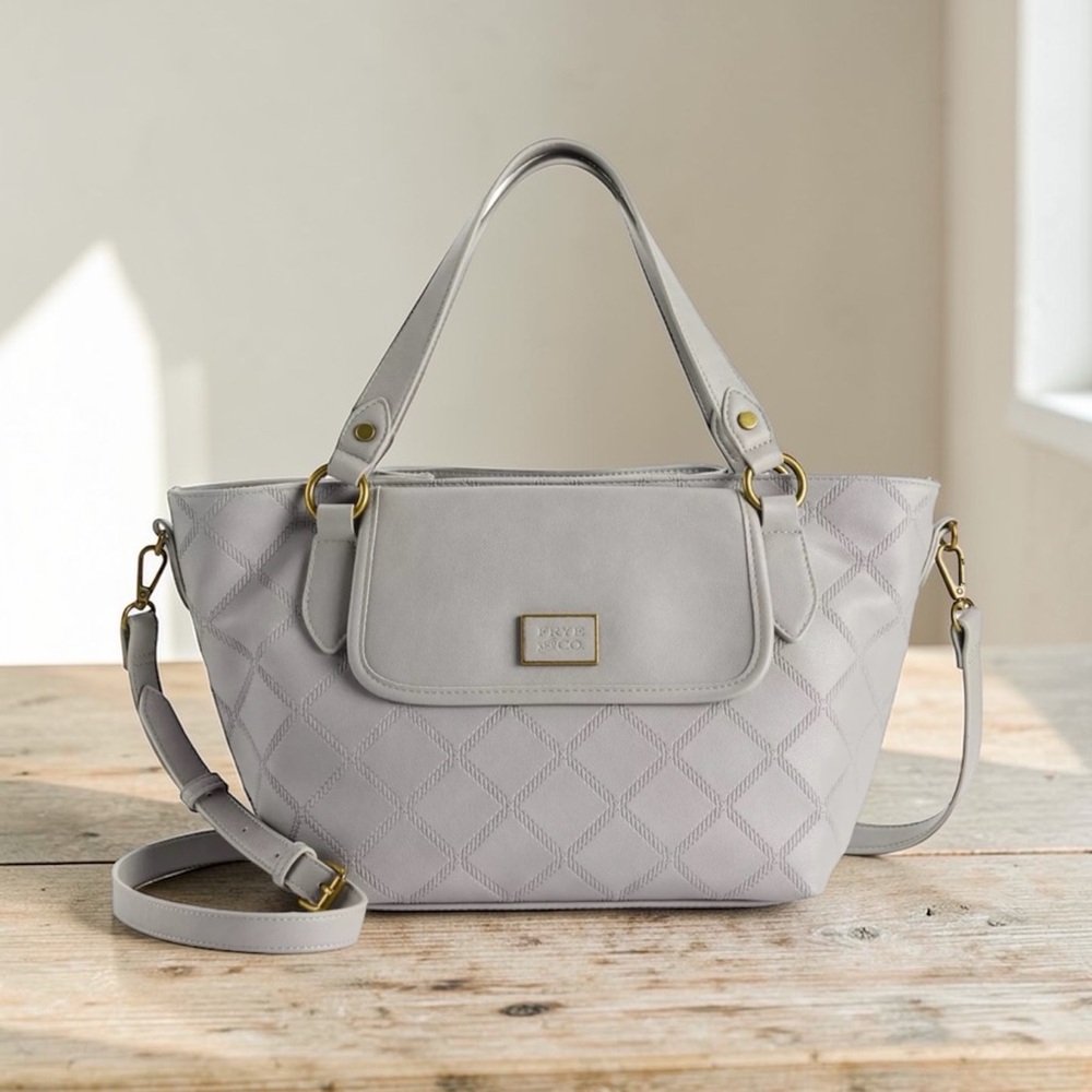 Frye and Co. Remy Satchel  Gray  quilted